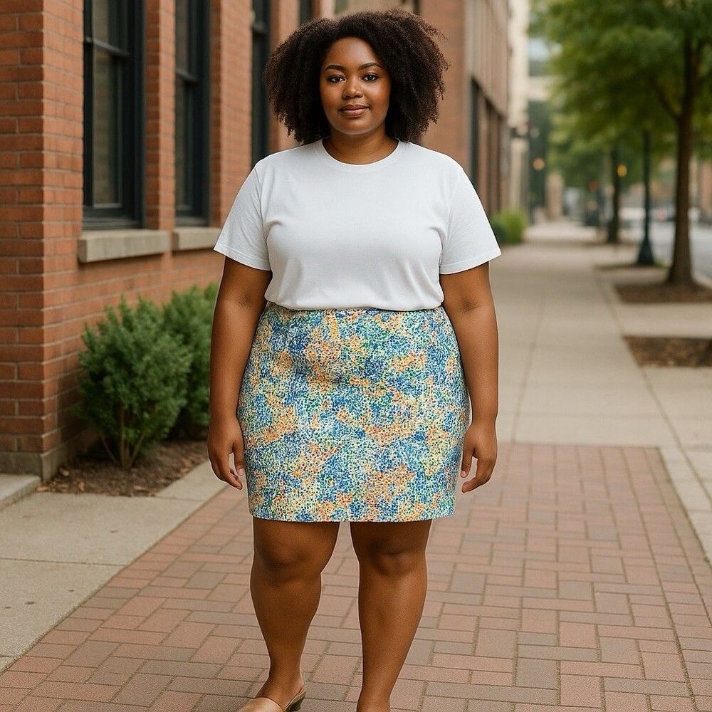 J Crew Womans‎ 16 Colorful Springtime Floral Sateen Pencil Skirt Corpcore Preppy